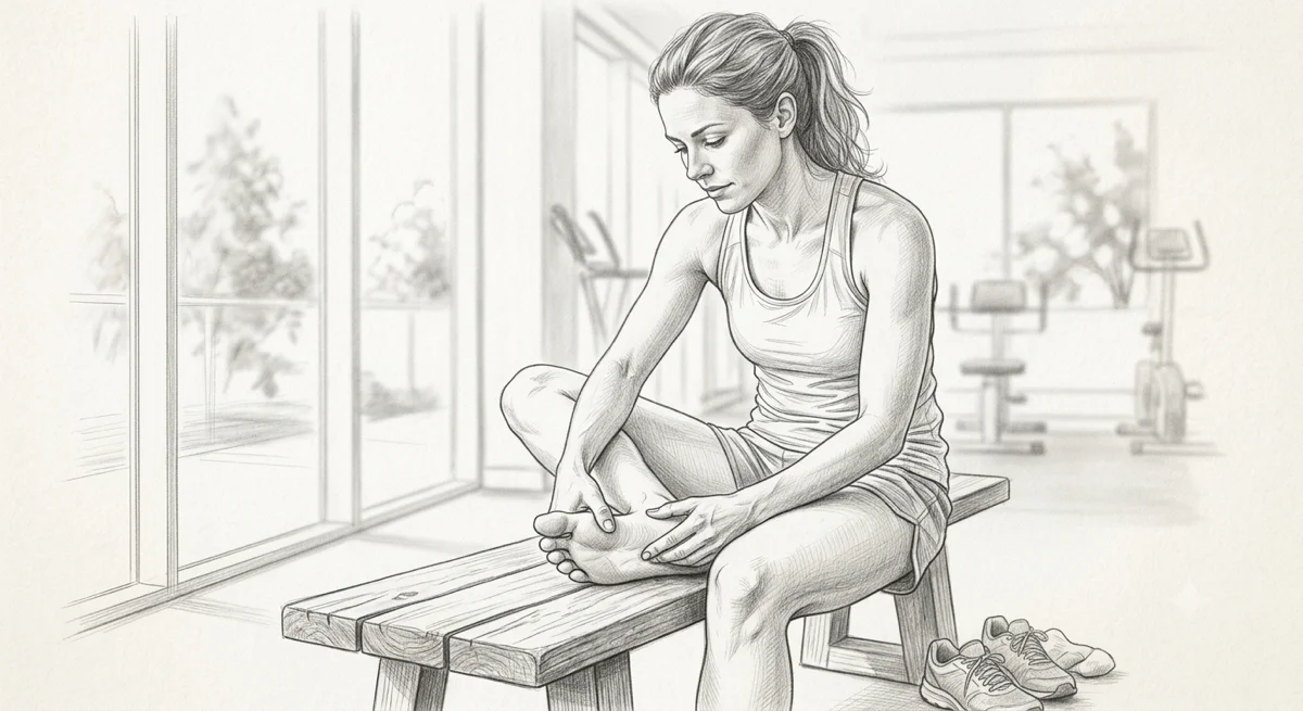 Pencil sketch illustrating the fascial approach to foot and ankle pain