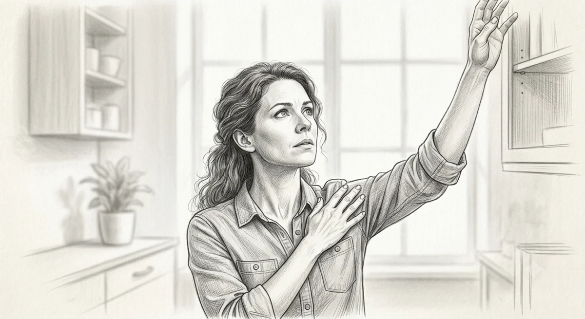 Pencil sketch illustrating the fascial approach to shoulder pain
