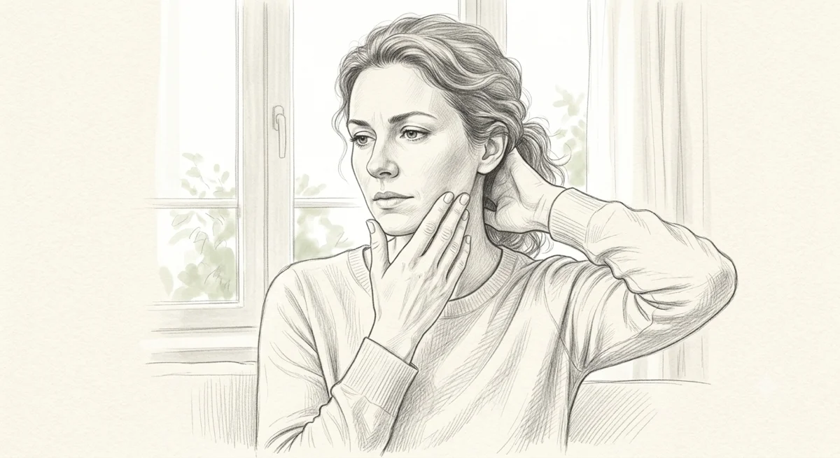 Pencil sketch of the neck-jaw-headache brainstem connection